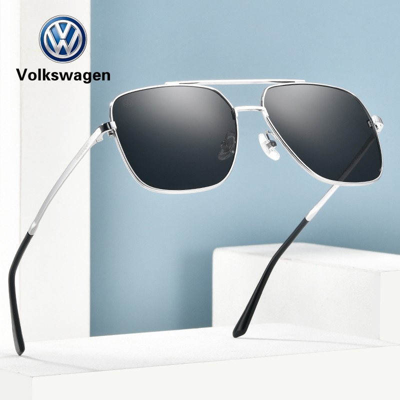 德国大众Volkswagen太阳眼镜男开车时尚墨镜107- C2银/灰片