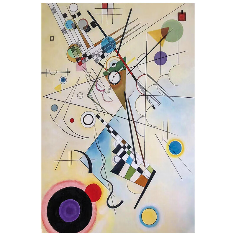 康定斯基抽象派极简几何挂画客厅艺术装饰壁画玄关大芬村手绘油画