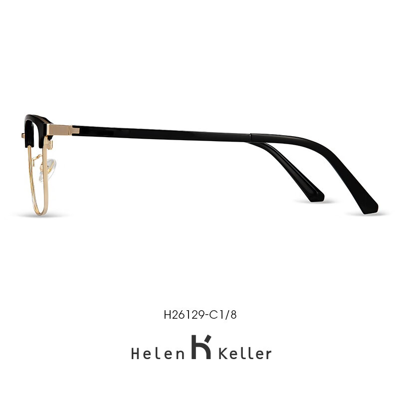 海伦凯勒(HELEN KELLER)近视眼镜男商务方框防蓝光H26129/H82078 万新1.60高清片套餐(500度内)