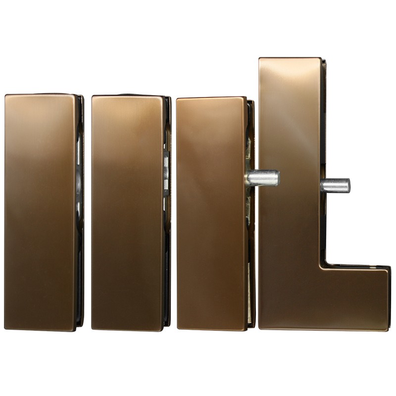 lincred无框玻璃门夹玫瑰金上下夹顶夹曲夹地弹簧门配件门夹子带颜色