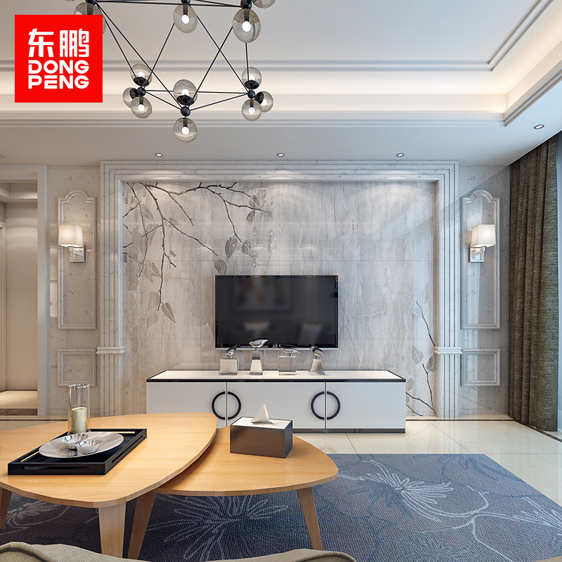 墙客厅仿大理石瓷砖艺术背景墙砖 春晓 (微晶石升级工艺)流光溢彩/0