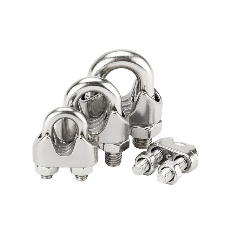 狮奥利兴钢丝绳锁扣收紧器304不锈钢夹头卡扣钢丝拉紧u型夹卡头固定紧