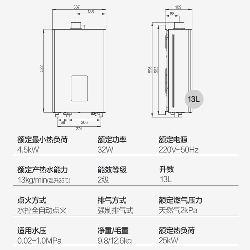 万和（Vanward)燃气热水器天然气家用三重防冻变频节能微火苗技术恒温 JSQ25-565W13【13升】【强力推荐】