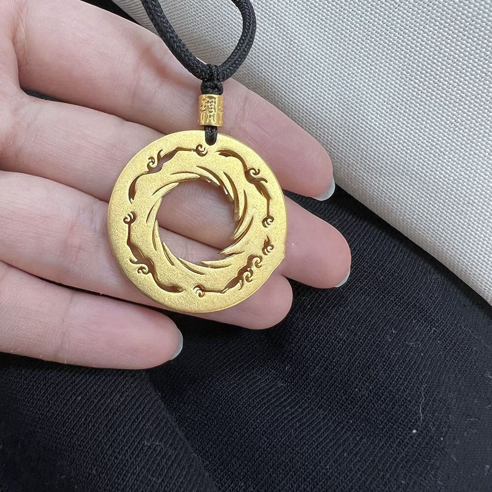 项链商周三星堆古法简约设计编织黑绳男女款 太阳神鸟图腾吊坠项链