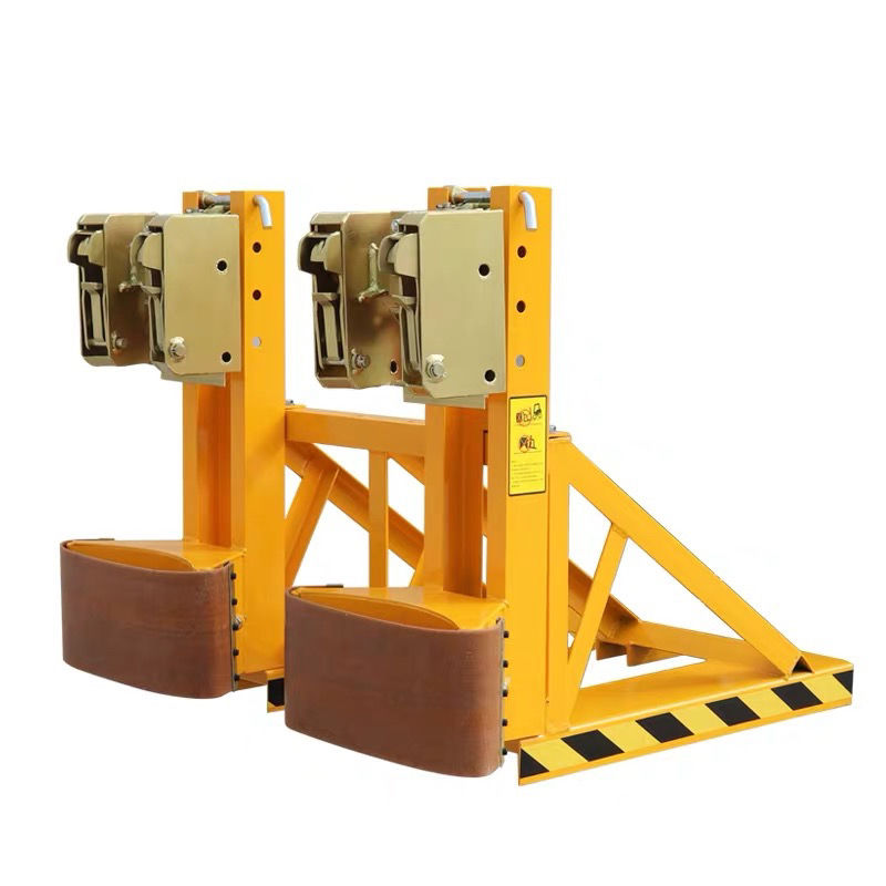 定制适用油桶夹 叉车油桶夹具 抱桶夹重型夹桶卸桶抓手器四鹰嘴铁塑