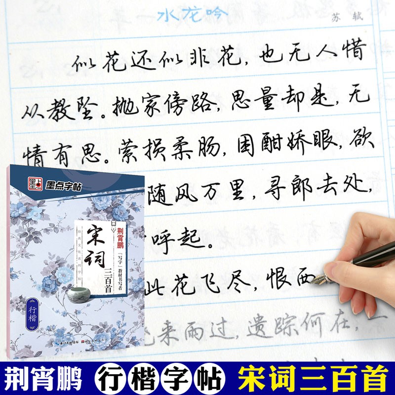 宋词三百首行楷钢笔字帖 荆霄鹏经典文化字帖 古诗词文字帖硬笔书法
