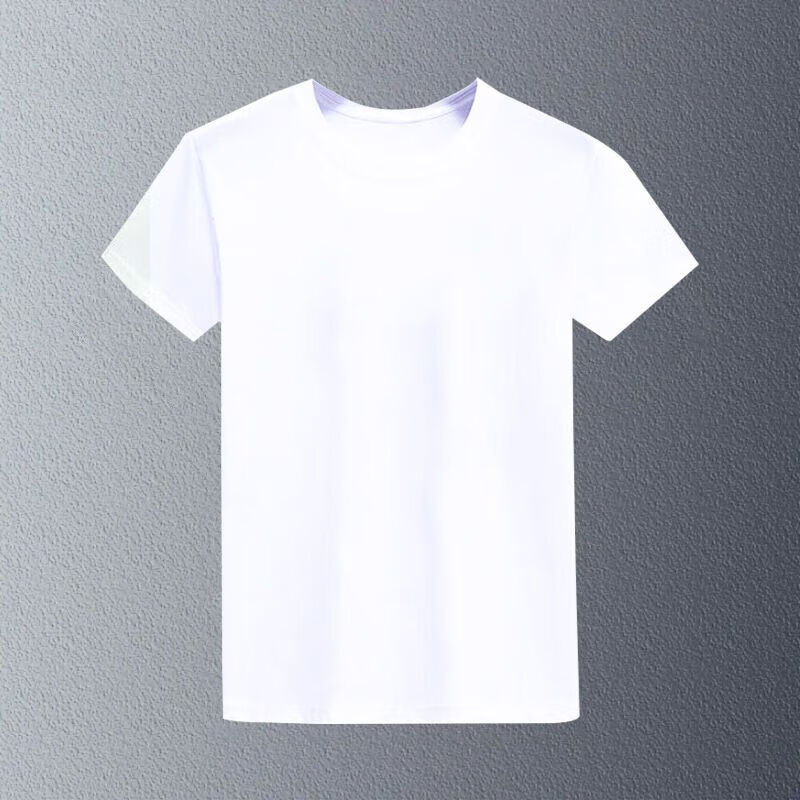 t恤男士t恤宽松休闲上衣圆领纯色半袖男装大码打底衫夏季12件 纯白色