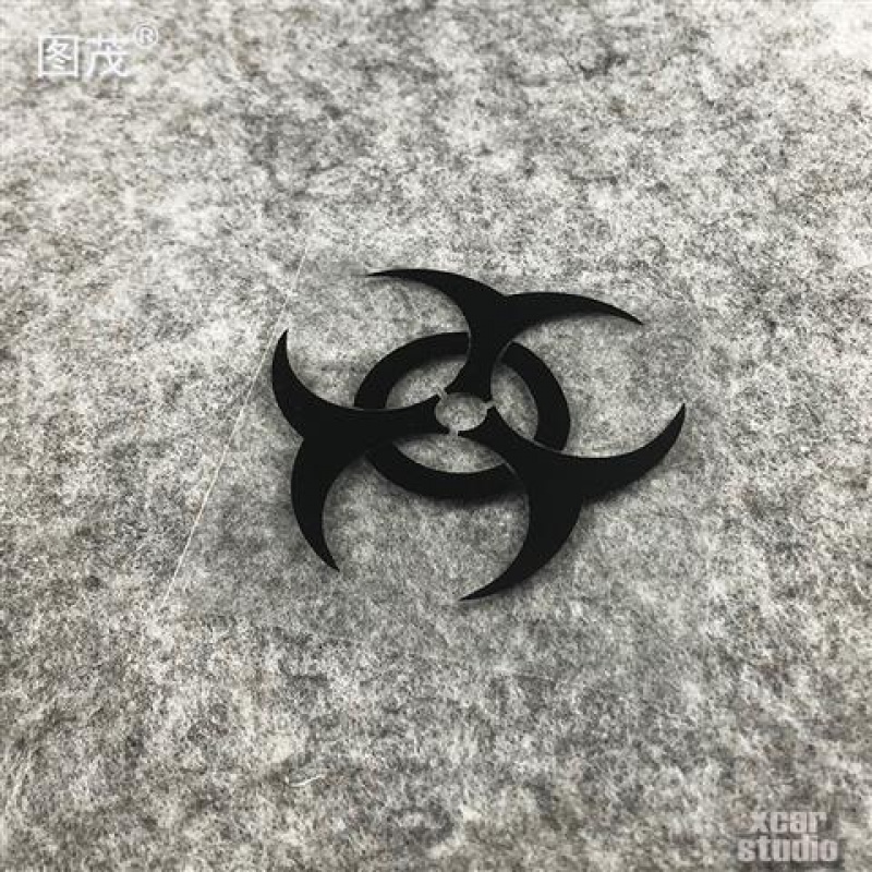 生化危机生物污染通用标志贴纸汽车电动车电脑箱包贴 黑色 8*8cm