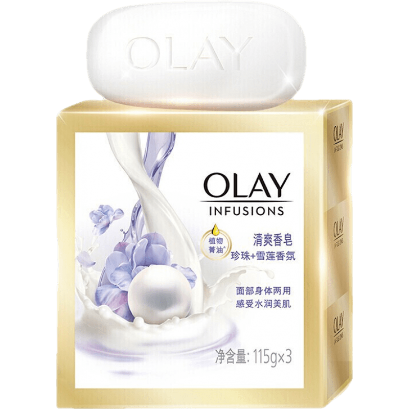 玉兰油(OLAY)香皂香皂清爽水润美肌沐浴香皂面部身体两 清爽水润 115gX3