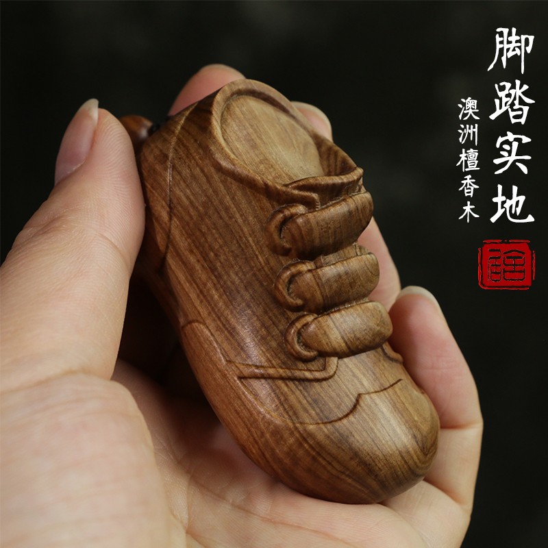 居则木雕澳洲檀香木雕刻工艺创意饰品挂件随身文玩男女盘玩手把件脚丫
