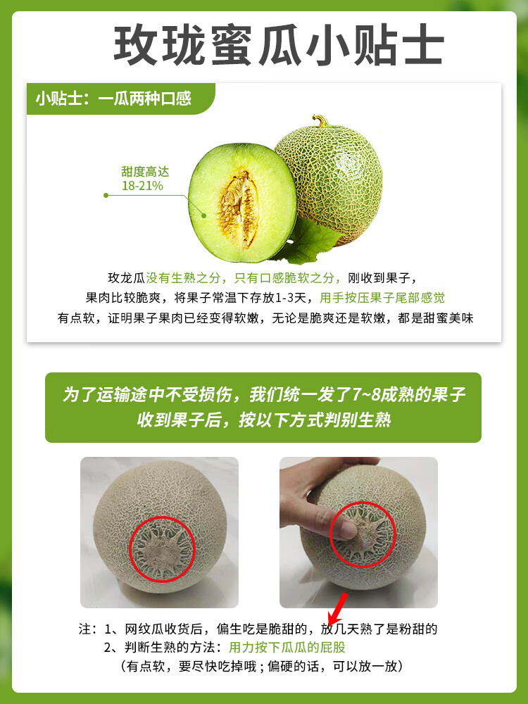 小筑倾橙海南玫珑蜜瓜网纹瓜冰淇淋蜜甜瓜新鲜海南水果糯甜瓜年货礼盒 4.5斤精选冰淇淋蜜瓜【2-3个】