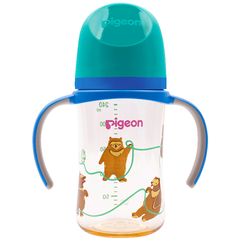 貝親（Pigeon）PPSU雙把手防脹氣奶瓶240ml 馬來熊 L號奶嘴 6月+ AA220