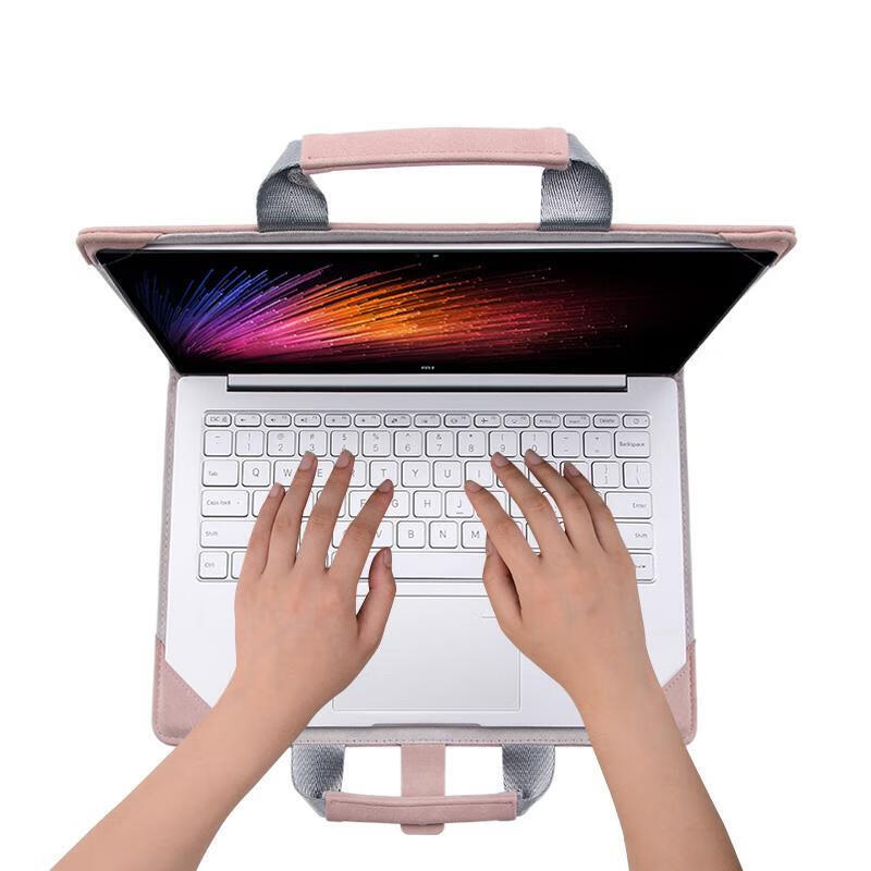 贺美诗适用小米笔记本RedmiBook14电脑包15.6保护套pro16内胆13.3皮套 手提款深灰+收纳包-留言电脑型号 16英寸