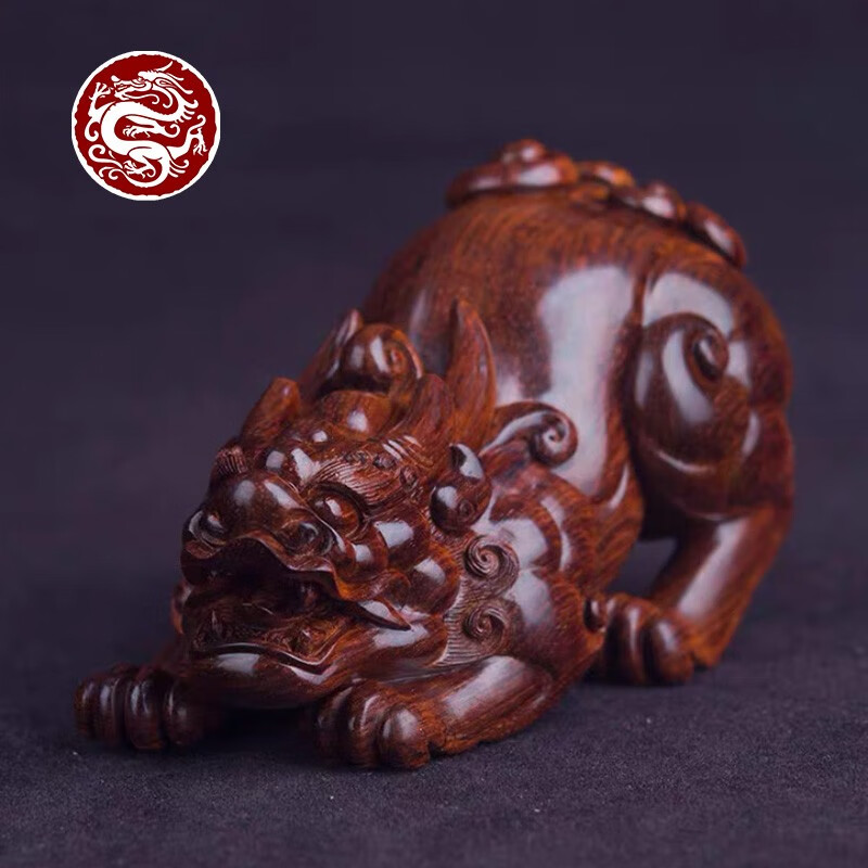 桓宇府【孤品】海南黄花梨降香黄檀紫油梨貔貅手把件湘工男士把件摆件