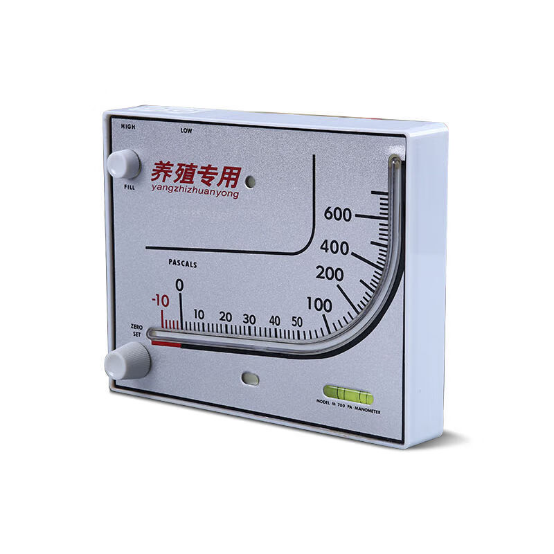 高精度养鸡肉鸡通风压差表鸡舍棚密封漏气检测红油表 国产养殖负压表