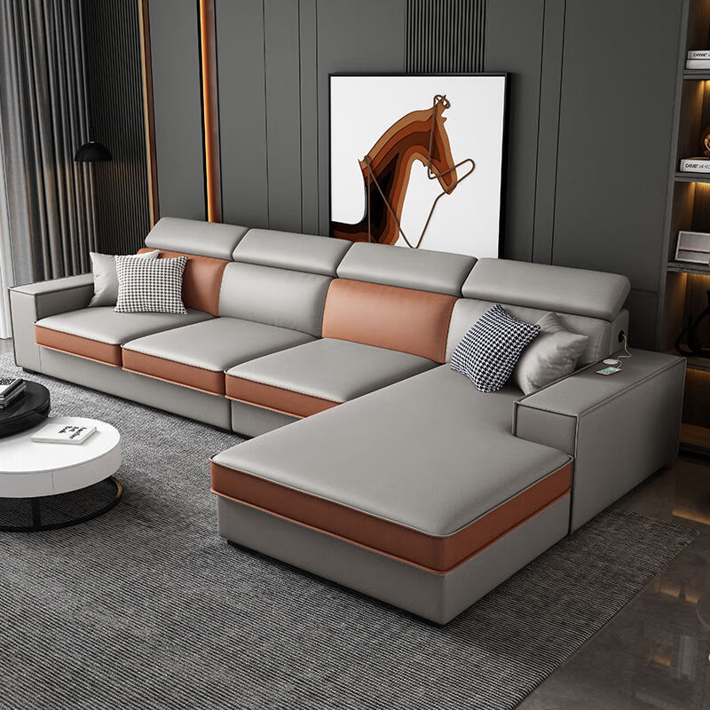 旭媛【居家简约家具】2023年科技布免洗沙发三人位贵妃组合现代可拆洗