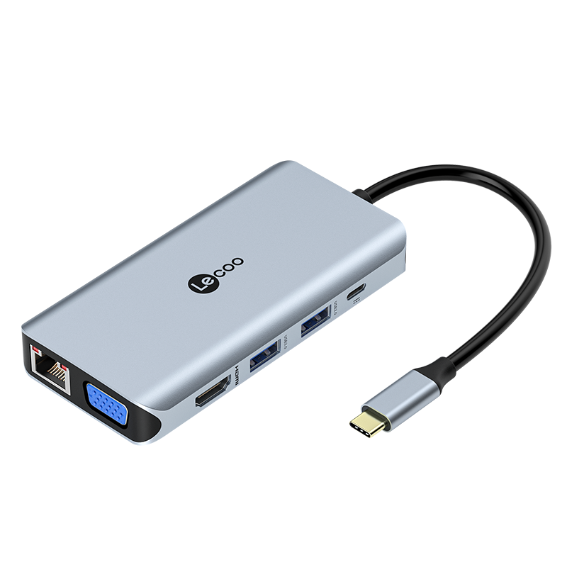 联想来酷 Type-C扩展坞适用于苹果华为小新MacBook笔记本USB-C转HDMI分线器VGA适用雷电4K转接头十合一拓展坞