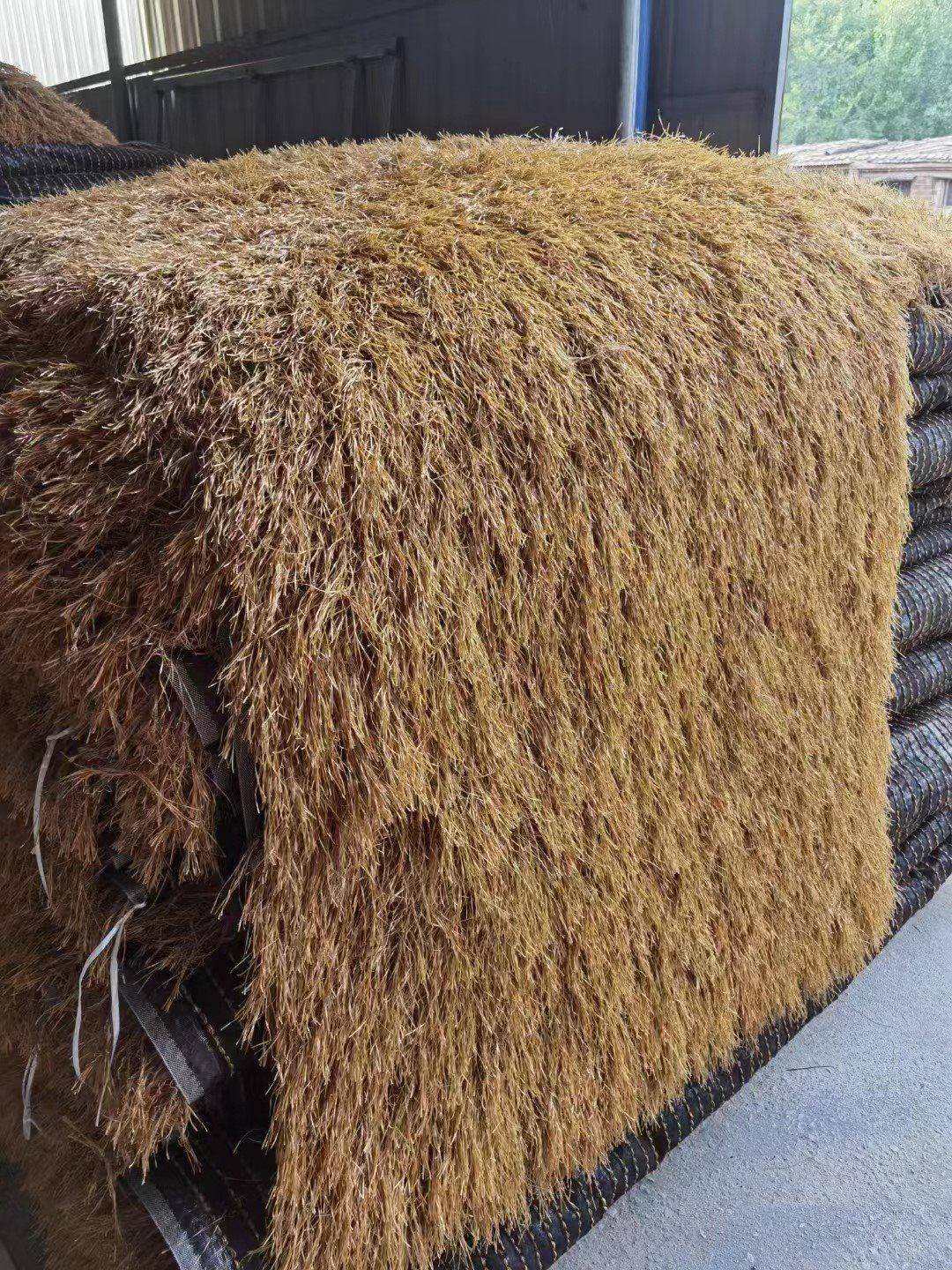 仿真茅草屋顶塑料毛草人造户外茅草棚人工假稻草凉亭矛雨棚 黄色草长