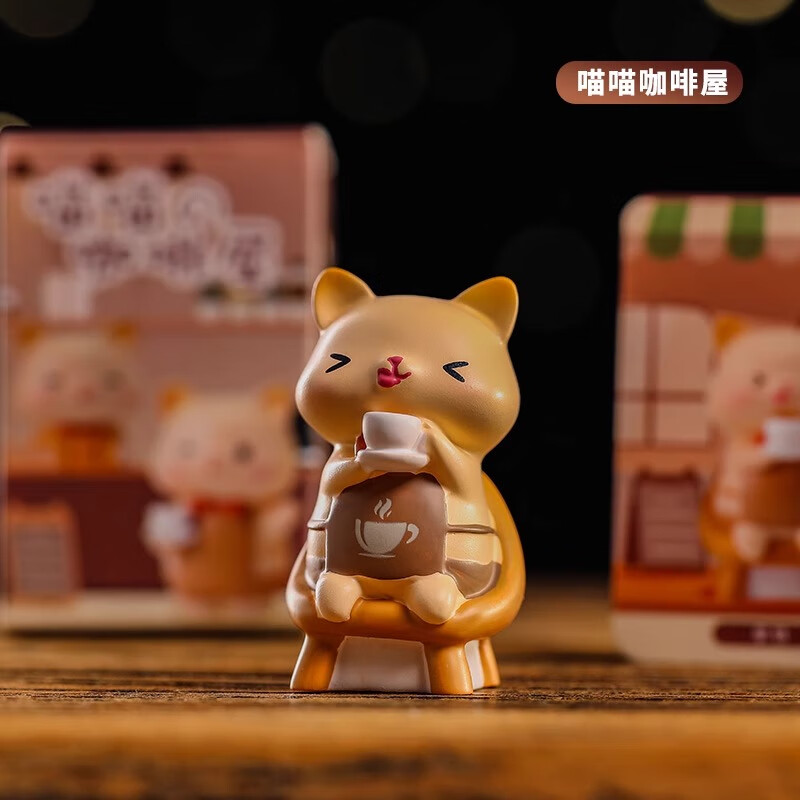 嫚璃喵喵咖啡屋盲盒创意礼物可爱盲盒手办桌面摆件模型车载装饰礼物 a