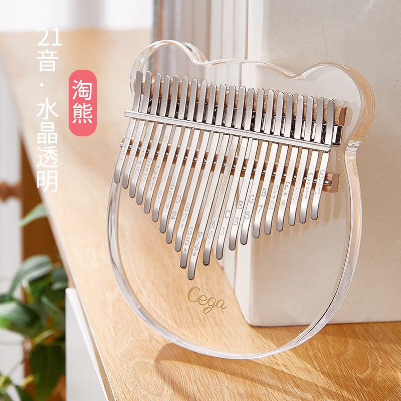 前谷拇指琴21音卡林巴琴17音水晶透明卡通kalimba初学者手指琴乐器 21音【淘熊】水晶透明+绒布袋怎么看?