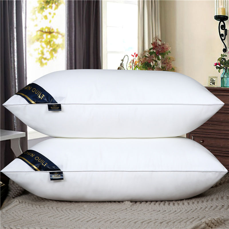 希尔顿五星级酒店同款枕头一对装真空枕头可水洗枕芯 希尔顿单边典雅白【中枕】 枕头两只