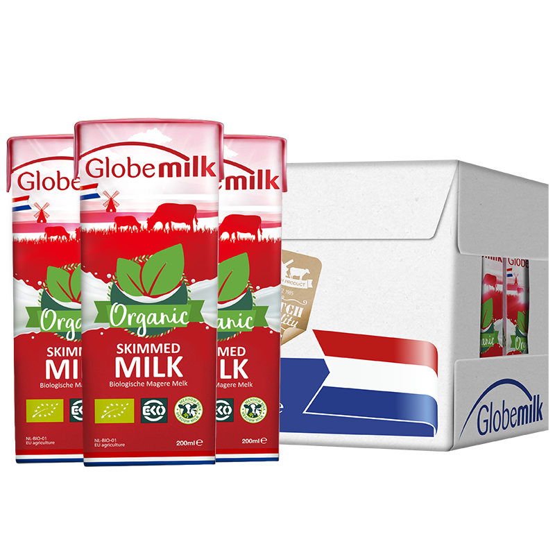 荷高Globemilk3.8优乳蛋白有机脱脂纯牛奶200ml*24整箱装的价格变化趋势及口碑评价