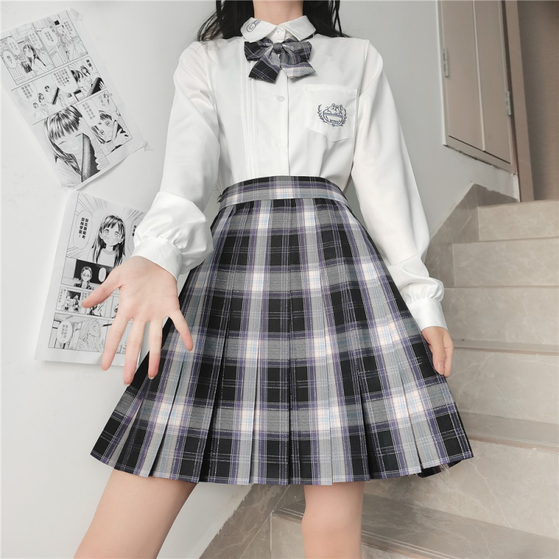 艾莱克优jk原创 幽紫之都 jk制服裙正版格裙子百褶裙女短款半身裙 幽