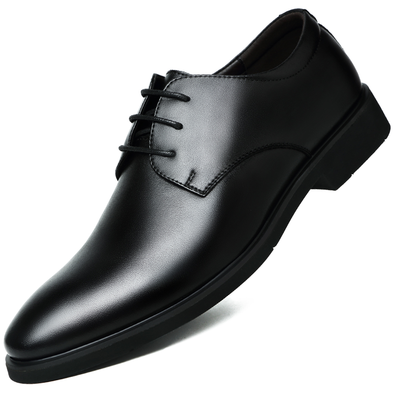 波图蕾斯(Poitulas)皮鞋男士系带商务休闲鞋软面结婚正装男鞋 9066 黑色 44