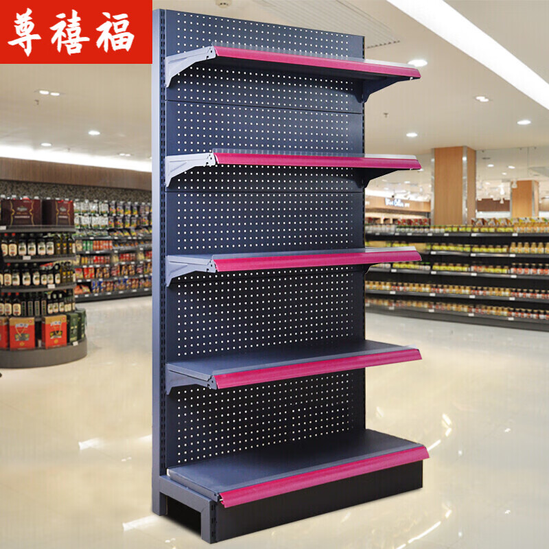 超市货架层架 商场批发店单面双面超市展示货架便利店架子 长120*宽36