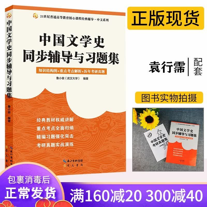 现货正版 中国文学史第三版辅导及习题集 中国文学史袁行霈教材配套辅导书第3版汉语言文学考研 (第三版)同步 同步辅导与习题集