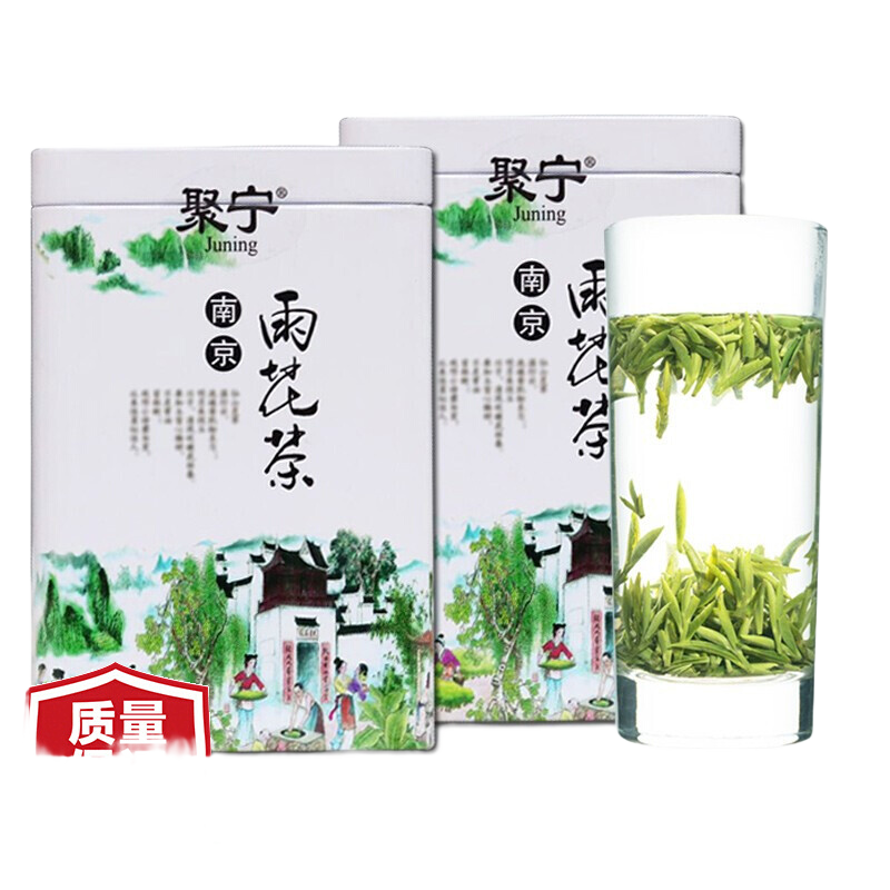 聚宁（Juning）2024新茶雨花茶南京特产绿茶明前嫩芽罐装特级共150克
