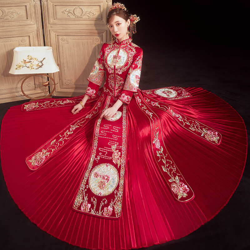 百丽驼美士 balitomms新款秀禾服新娘冬季结婚礼服中国风敬酒服中式