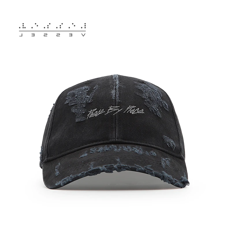 【官方发售】xVESSEL 黑色字母刺绣帽子男女款 黑色（银）