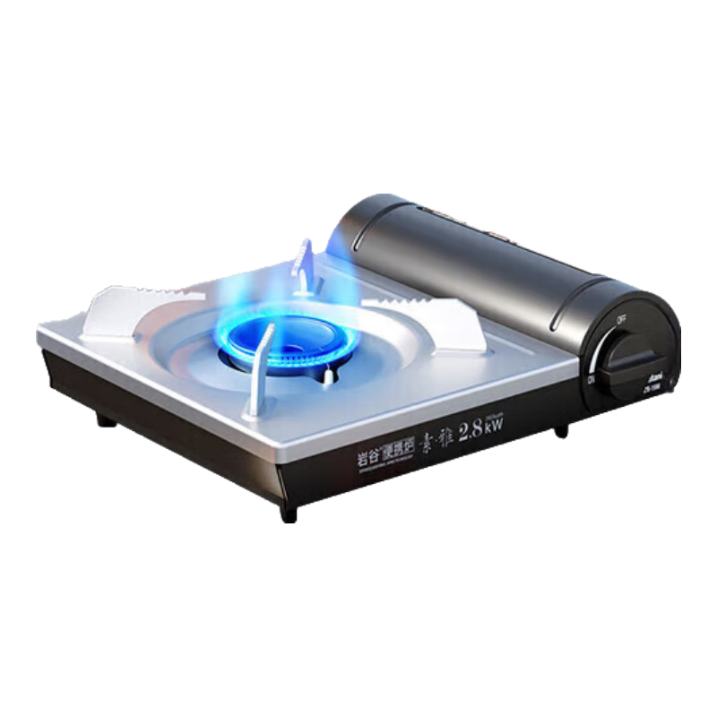 巖谷（Iwatani）便攜卡式爐套裝戶(hù)外爐具噴火槍搶卡士磁爐瓦斯爐家用爐燃氣瓶防爆 巖谷ZB-19M銀黑色單爐