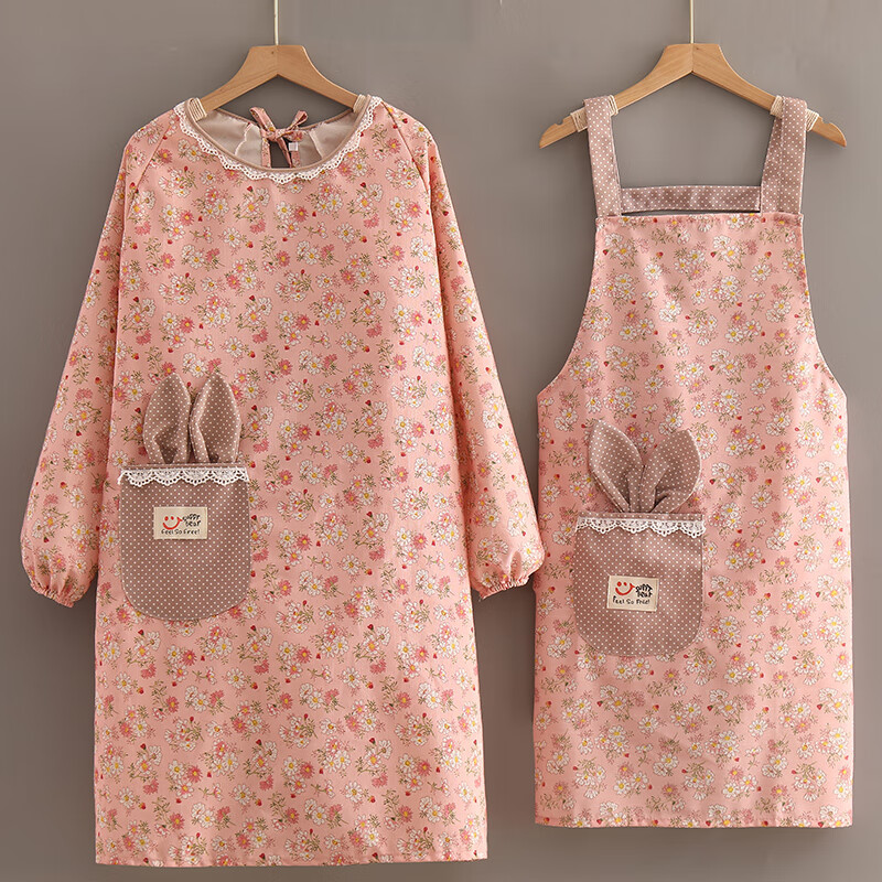 诗佩琪(svoriahi)围裙长袖厨房罩衣成人女做饭反穿衣服棉布外套连袖