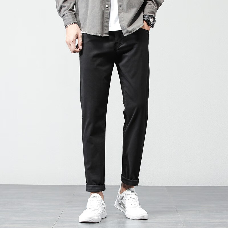 古莱登春季小号小个子小码裤子27号休闲裤160男士直筒弹力纯色修身