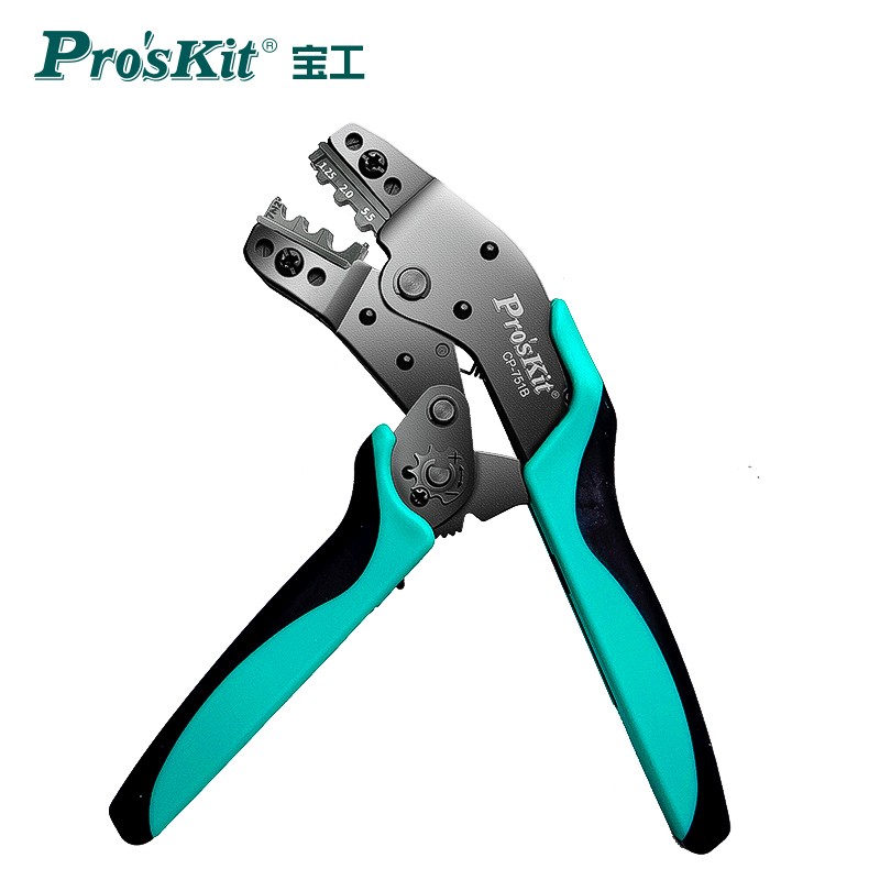 宝工（Pro'sKit）CP-751B 进口YO裸端子棘轮省力压线钳冷压接钳子 7.5寸