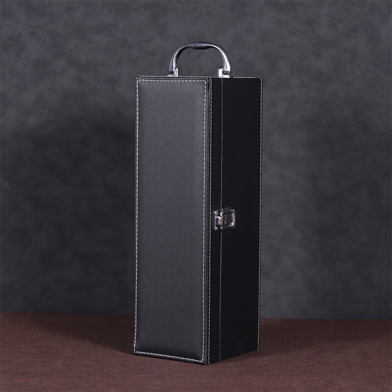 盒红酒包装盒礼盒单支红酒盒皮盒单支葡萄酒礼品包装盒 黑色平面单支