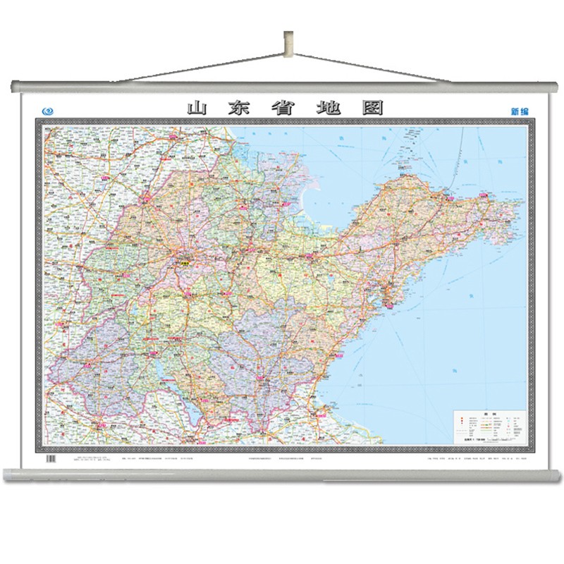 5米x1.1米 山东地图 高清商务政区版办公室书房地图挂图大幅面