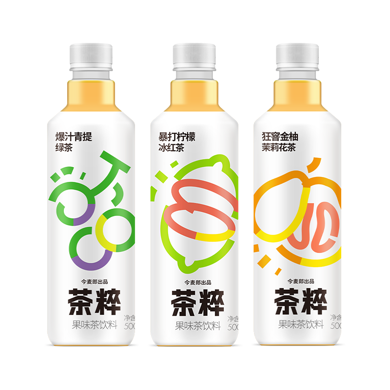 今麦郎茶粹茶萃暴打柠檬冰红茶/绿茶/茉莉花茶500ml*15瓶茶饮料 混合