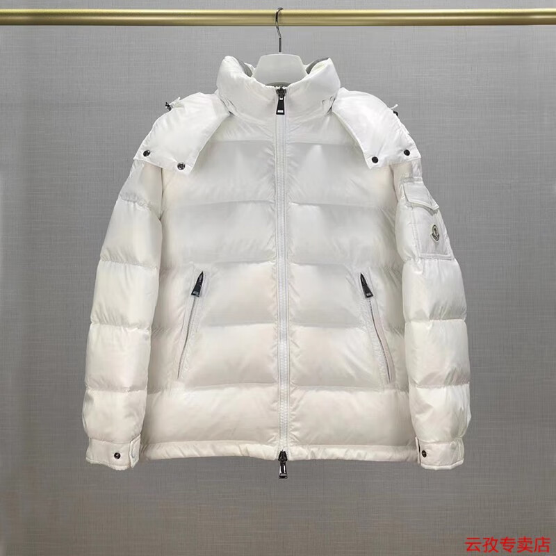 桐系蒙口大鹅冬季新款玛雅羽绒服男女加厚保暖连帽时尚防寒服外套 白色 L ～3码（130-150斤）