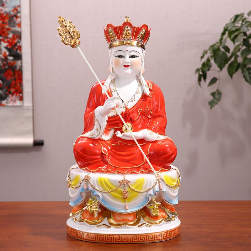 陶瓷地藏王菩萨佛像九华山地藏菩萨像供奉家用娑婆三圣唐僧像摆件 20