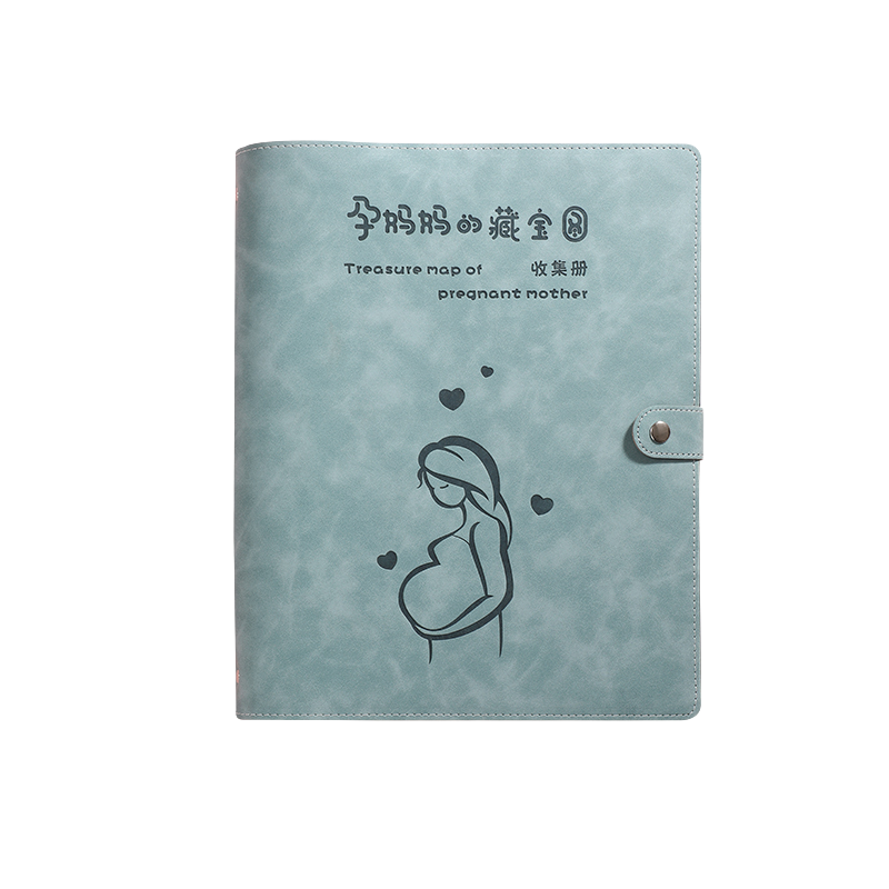 西玛（SIMAA）孕检收纳册 a4 a5产检报告单资料收纳袋 孕期活页记录档案册 便携式b超体检文件夹 复古青6368