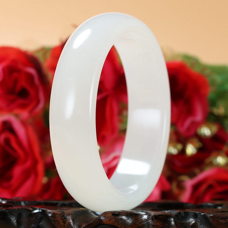 【珠宝严选】和田玉羊脂玉手镯女款首饰礼物老坑料内径56毫米69.