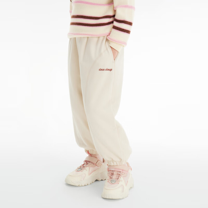 巴拉巴拉童装儿童长裤男童女童宝宝束脚裤子秋冬宽松百搭休闲裤 浅卡其50311 90 cm