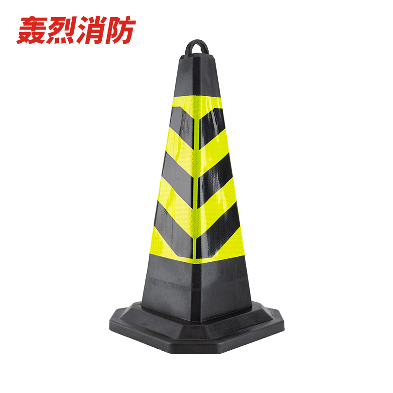 斜条纹pvc6斤重路锥70*38*38cm交通警示柱反光锥套方锥交通路障雪糕桶