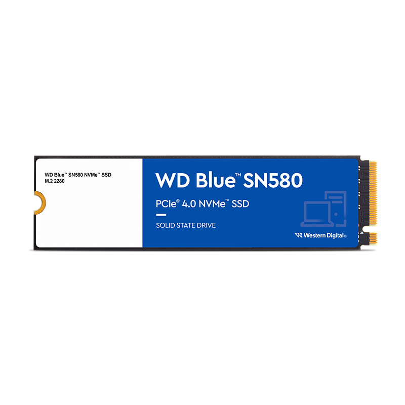 西部数据（Western Digital）1TB SSD固态硬盘 M.2（NVMe协议） WD Blue SN580 PCIe4.0 笔记本台式机硬盘
