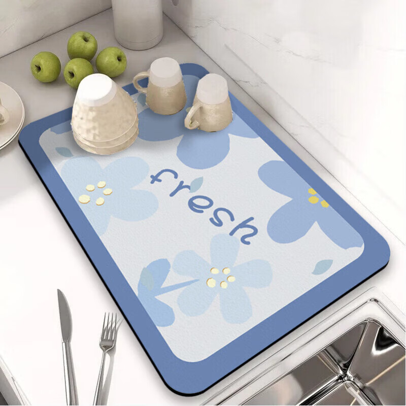 纯淳厨房台面吸水沥水手机支架碗盘杯垫卫生间桌面皮革吸水垫可裁剪 两张