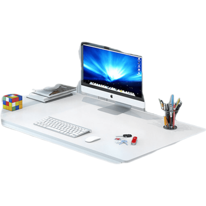 简约电脑台式桌书架组合家用经济型学生卧室笔记本桌子 1米长暖白色