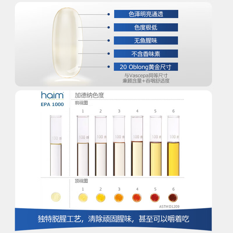 HAIM小纯益EPA99%高纯度鱼油Omega3深海鱼油软胶囊辅助降血脂 60粒 小纯益EPA